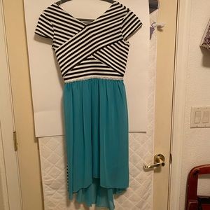 black/white cross dress. teal